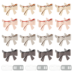 Arricraft 16 set 4 colori clip fibbia per scarpe bowknot in lega di zinco, colore misto, 17x25x5mm, 4sets / colore