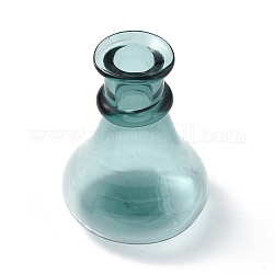 Ornements de vase de fleurs séchées en verre miniature, accessoires de maison de poupée micro faisant semblant de décorations d'accessoires, vert de mer clair, 28x20.5mm, diamètre intérieur: 5 mm