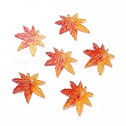 Autumn Theme Acrylic Pendants, Maple Leaf, 22x22x1mm, Hole: 1.2mm