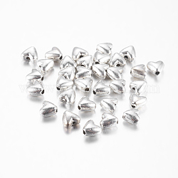 Silber Tibetische Perlen, cadmiumfrei und bleifrei, Vatertagsschmuckherstellung, 3 d Herz, Antik Silber Farbe, ca. 6 mm lang, Bohrung: ca. 1 mm