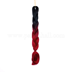 Синтетические джамбо ombre косы наращивание волос, вязание крючком косичками для плетения волос, термостойкое высокотемпературное волокно, парики для женщин, темно-красный, 24 дюйм (60.9 см)