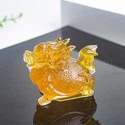 Decoración de exhibición de tortuga dragón de resina, con chips de citrino natural dentro de estatuas para decoración de oficina en el hogar, 75x50x57mm