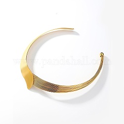 ステンレススチールカフチョーカーネックレス  硬いネックレス  ゴールドカラー  15.75インチ（40cm）