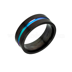 316l外科用ステンレス鋼ワイドバンドフィンガー指輪  ガンメタ色  usサイズ6（16.5mm）