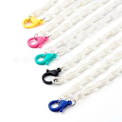Collares personalizados de cadena de cable de plástico abs, cadenas de bolsos, con cierre de langosta, color mezclado, 16.53 pulgada (42 cm)