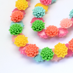 Perles de corail synthétique teintées de fleurs, couleur mixte, 15x8mm, Trou: 1mm