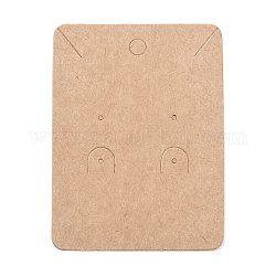 空白のクラフト紙ジュエリー ディスプレイ カード  長方形  バリーウッド  7.8x5.8x0.05cm  穴：1.5mm