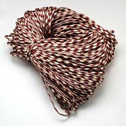 7 âmes intérieures cordes en polyester et spandex, pour la fabrication de bracelets en corde, brun, 4mm, environ 109.36 yards (100m)/paquet, 420~500g / bundle