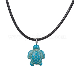 Collane del pendente turchese sintetico, tartaruga, turchese, 17.40 pollice (44.2 cm)