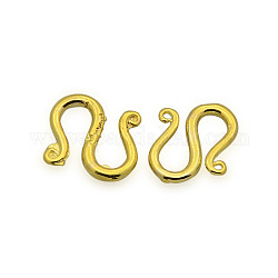 Brass S-Hook Clasps, Golden, 11x11x1.5mm