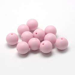 Perle di silicone ecologiche per uso alimentare, masticare perline per i denti, fare collane fai-da-te fai-da-te, tondo, roso, 12mm, Foro: 2 mm