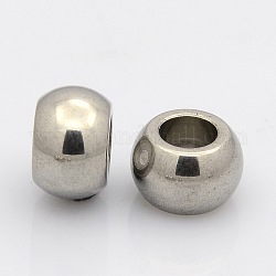 Perles rondelles en 304 acier inoxydable, couleur inoxydable, 12mm, Trou: 6mm