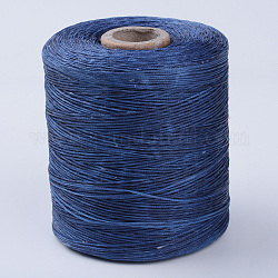 Cordón de poliéster encerado ecológico, azul, 1mm, alrededor de 109.36 yarda (100 m) / rollo