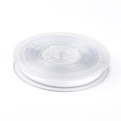 Polyester Ripsband, silbernes verdrahtetes Randband, weiß, 3/8 Zoll (9 mm), etwa 100 yards / Rolle (91.44 m / Rolle)