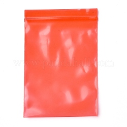 Однотонные полиэтиленовые пакеты с замком на молнии, закрывающиеся маленькие сумки для хранения ювелирных изделий, мешок с самоуплотнением, верхнего уплотнения, прямоугольные, красные, 10x7 см, односторонняя толщина: 2.7 мил (0.07 мм), около 90~100 шт / упаковка