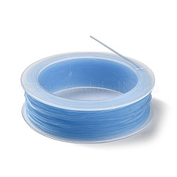 Filo di cristallo elastico coreano, stringa del braccialetto elastico, cordone di perline rotonde, cielo azzurro, 1mm, circa 27.34 iarde (25 m)/rotolo