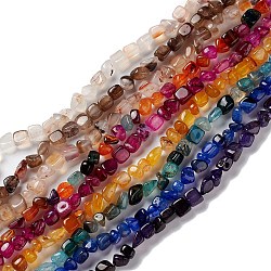 Natural Agate Beads Strands, Nuggets, Mixed Dyed and Undyed, Mixed Color, 5~11x5~12x5~11mm, Hole: 1~1.4mm, about 39~50pcs/strand, 14.17~14.96 inch(36~38cm)