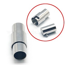 304 fermagli magnetici per tubo di bloccaggio in acciaio inossidabile, lucidatura manuale, colonna, colore acciaio inossidabile, 18x7mm