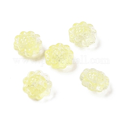 Perlas de vidrio pintado en aerosol transparente, girasol, amarillo, 15x10mm, agujero: 1.2 mm