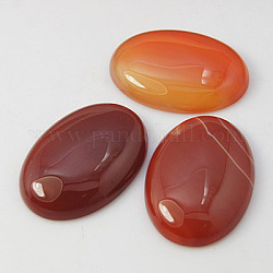Cabuchones de piedras preciosas naturales, ágata roja, oval, rojo, 30x22x7mm