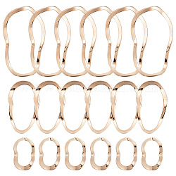 Arricraft 18 pz 3 anelli di collegamento in ottone stile, ovale irregolare ondulato, oro chiaro, 13.5~37.5x8.5~22.5x0.5~1mm, diametro interno: 10.5~34x6~18mm, 6pcs / style