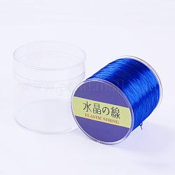 Chaîne en cristal élastique plat japonais, fil de perles élastique, pour la fabrication de bracelets élastiques, bleu, 0.8mm, 300 yards / rouleau, 900 pied/rouleau