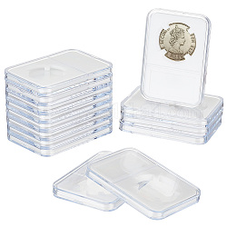 Пластиковый ящик для хранения монет, прямоугольные, белые, 84x59x8 мм