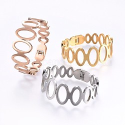 Bracelets en 304 acier inoxydable, couleur mixte, 2-1/4 pouce (5.6 cm) x 1-7/8 pouces (4.9 cm), 12~24mm