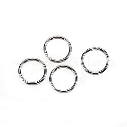 304 кольца прыжок из нержавеющей стали, открытые кольца прыжок, цвет нержавеющей стали, 8x0.9 мм, внутренний диаметр: 6.2 мм