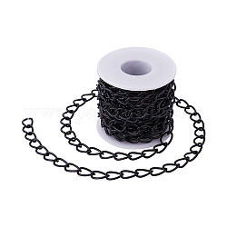 Декоративные цепи yilisi алюминиевые витые цепи бордюрные цепи, несварные, с пластиковыми бобин, электрофорез черный, 15x10x2 мм, 5мерс