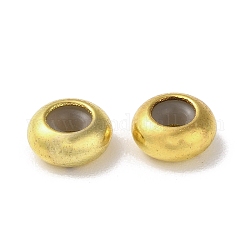 Perles séparateurs en laiton, avec silicone à l'intérieur, perles de curseur, perles de bouchage, rondelle, or, 8x4mm, Trou: 2.5mm