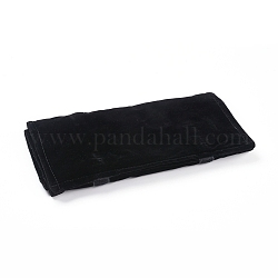 Bolsa de viaje plegable de terciopelo, caja de almacenamiento portátil, para exhibición de collar, negro, 64.5x57x0.6 cm