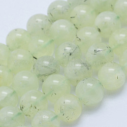 Natural Prehnite Beads Strands, Round, Grade A-, 8~8.5mm, Hole: 1mm, about 51pcs/strand, 15.7 inch(40cm)