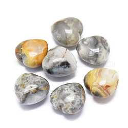 Piedra de amor de corazón de ágata loca natural, piedra de palma de bolsillo para el equilibrio de reiki, 19~20x19~20x13~14mm