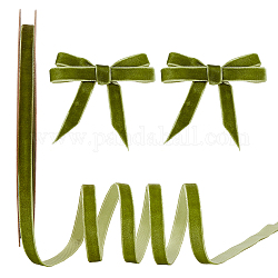 Ruban de polyester, seul côté, pour l'emballage cadeau, décoration de fête, verte, 3/8 pouce (10 mm)