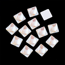 Cabochons en verre k9 transparent, dos plat, carrée, papayawhip, 4x4x3 mm, environ 50 PCs / sac