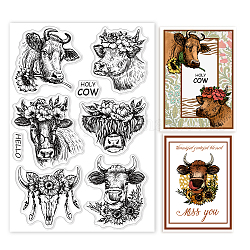Globleland-sellos transparentes de vaca para decoración de álbumes de recortes, animales, flores, animales, girasol, sellos de silicona transparente para hacer tarjetas, decoración de álbum de fotos