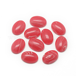 Synthetic Rhodochrosite Cabochons, Dyed, Oval, Light Coral, 18x13x5mm