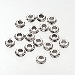 Beignet argent tibétain séparateurs perles, sans plomb et sans cadmium, argent antique, longueur d'environ 7.5 mm , trou: environ 3 mm