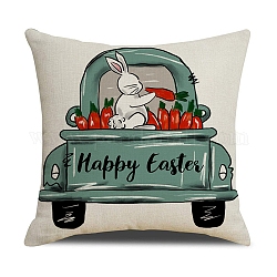 Easter Theme Linen Throw Pillow Covers, Cushion Cover, for Couch Sofa Bed, Square, Car, 445x445x5mm