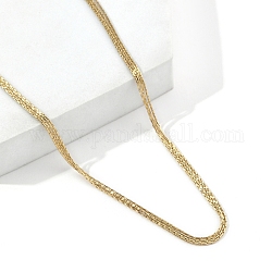 201 Stainless Steel Coreana Chains Multi Layered Necklaces for Women, Golden, 16.54 inch(42cm)