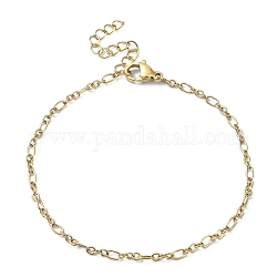 Placcatura ionica (ip) 316 braccialetti chirurgici a catena Figaro in acciaio inossidabile da donna, oro, 6-3/4 pollice (17.2 cm)