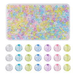 Cheriswelry 560pcs 7 couleurs perles acryliques transparentes, ronde, couleur mixte, 8x7mm, Trou: 1.6~1.8mm, 80 pcs / couleur