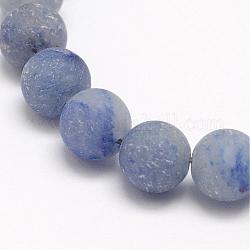 Natürlichen blauen Aventurin runde Perlen Stränge, matt, 4 mm, Bohrung: 1 mm, ca. 92 Stk. / Strang, 15.5 Zoll