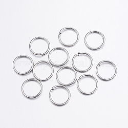 304 Edelstahl offenen Ringe springen, Edelstahl Farbe, 12x1.2 mm, Innendurchmesser: 10 mm