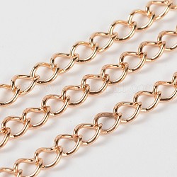 Iron Twisted Chains, Unwelded, Gold Plated, 7x5x1mm