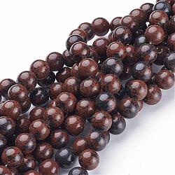 16 inch Round Gemstone Strands, Mahogany Obsidian, Bead: 10mm in diameter, hole: 1mm. about 40pcs/strand