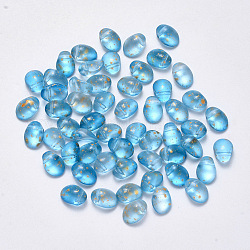 Breloques en verre peint par pulvérisation transparente, ovale, lumière bleu ciel, 8.5x6x4.5mm, Trou: 1mm