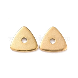 Revestimiento iónico (ip) 304 perlas de acero inoxidable, triángulo, dorado, 8x8x1mm, agujero: 1.5 mm