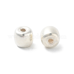 Perles 925 en argent sterling, baril, couleur d'argent, 6x5.5mm, Trou: 1.6mm